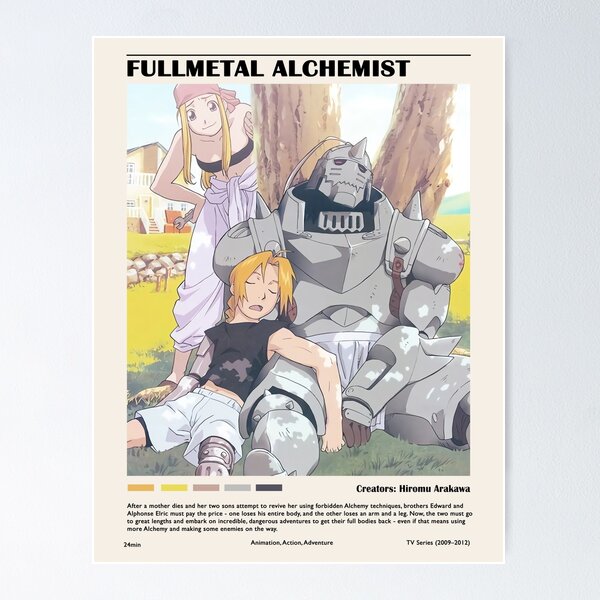 Movie poster of The Full Metal Alchemist Brotherhood,, Stable Diffusion