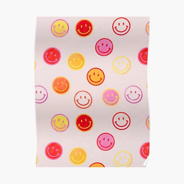 Smiling Faces Pattern Poster