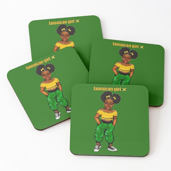 Item preview, Jamaican girl 3 with colours of Jamaican flag in black green and gold inside a heart shape designed and sold by Artonmytee.