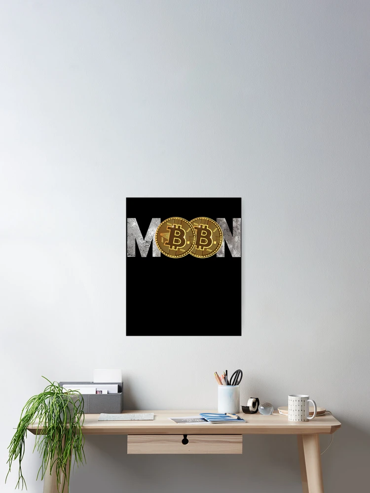 Imagen 2 de 3, Póster con la obra Bitcoin Moon Crypto Investor HODL Crypto BTC To The Moon Gear, diseñada y vendida por DynamicDesign.