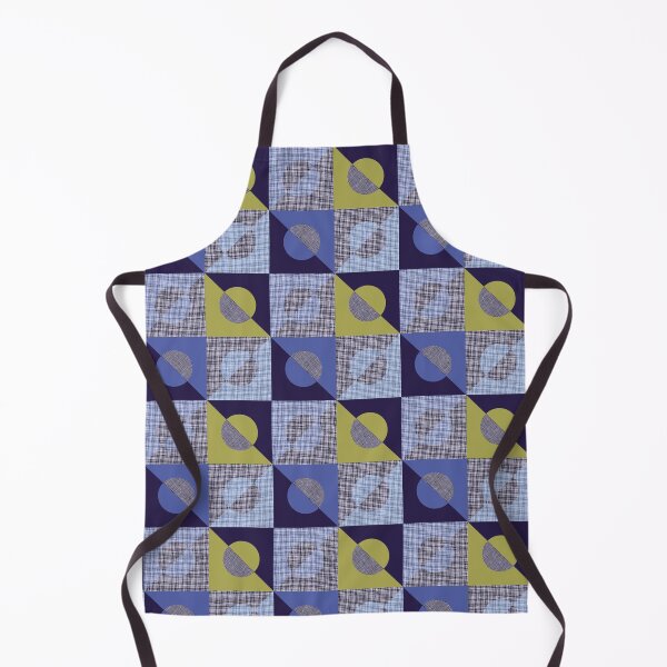 Item preview, Textured Mid-century Circles No.14 Blue and Yellow Ochre designed and sold by QuestingPixel.