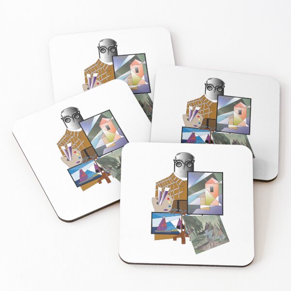 Item preview, Owl as an artist (Feininger, Lyonel 1871-1956 Classical Modern German-American painter, graphic artist and caricaturist.) Puzzling? Art, Decorative, Kind, Digital, Colorful, designed and sold by Paszkan.