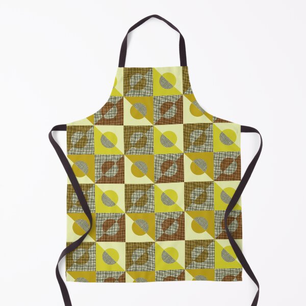 Item preview, Textured Mid-century Circles No.14 Yellow and Burgundy Red designed and sold by QuestingPixel.