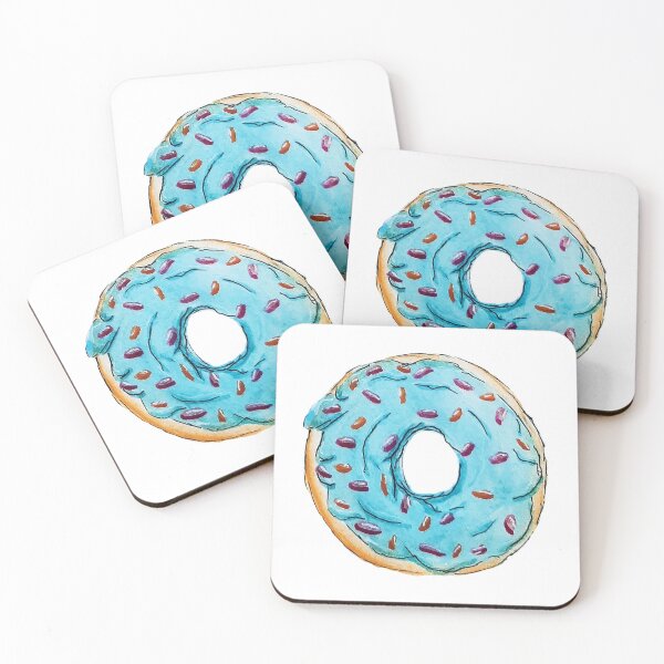 Item preview, Watercolor Blue Icing Donut with Sprinkles designed and sold by Jada Clark.