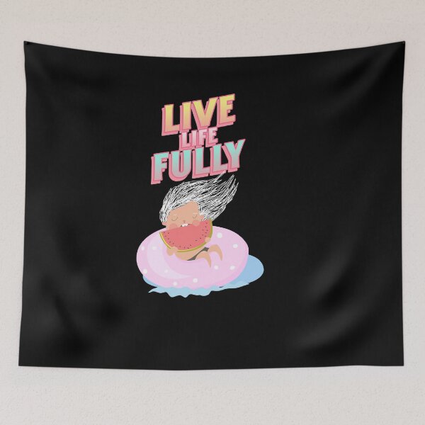 Item preview, Live Life Fully Inspirational Motivational Quote designed and sold by Destine99.