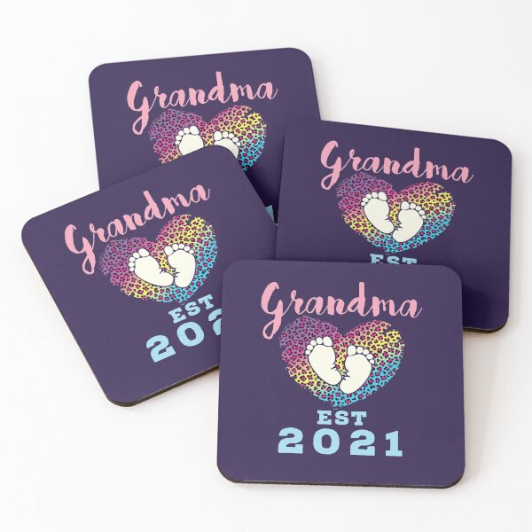 Item preview, Grandma Est 2021 Heart Leopard Print Footprints designed and sold by jaygo.
