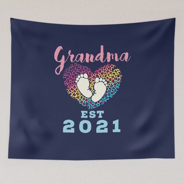 Item preview, Grandma Est 2021 Heart Leopard Print Footprints designed and sold by jaygo.
