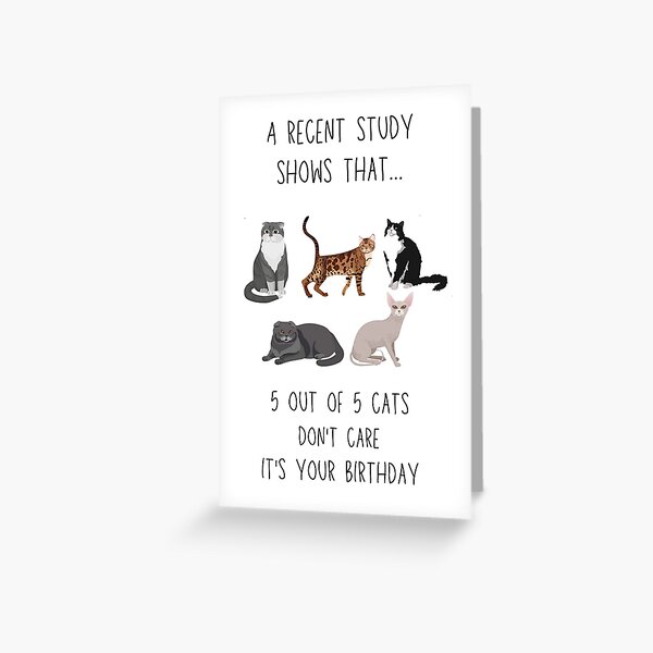 Funny Birthday Gift for Cat Lovers, Troll Gift for Cat Dad, Cat Mom, Cat Owners - Cats Don't Care Greeting Card