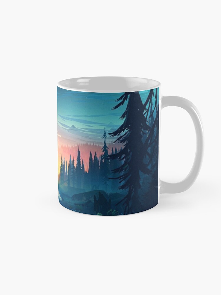 Forested Coffee Mug Art Print Wanderlust Wall Art Print Coffee