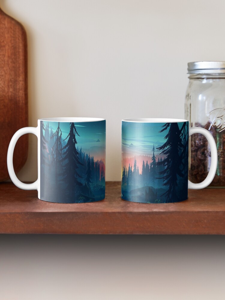 Forested Coffee Mug Art Print Wanderlust Wall Art Print Coffee