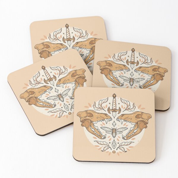 Item preview, Floral Wolf Skull in Desert Neutral designed and sold by VivtheFish.