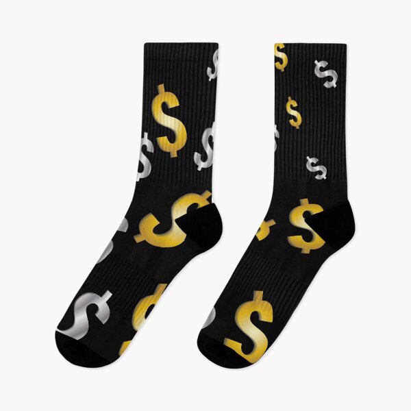 Item preview, Gold and silver dollar signs on black background designed and sold by Murza.