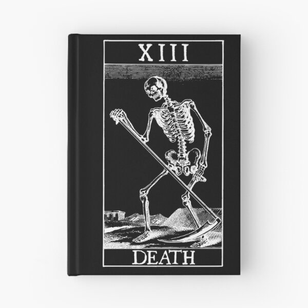 Item preview, XIII Death: vintage black & white Tarot card from a 19th century deck designed and sold by Happy Puppy Print On Demand.