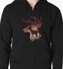 Mystical Deer Zipped Hoodie