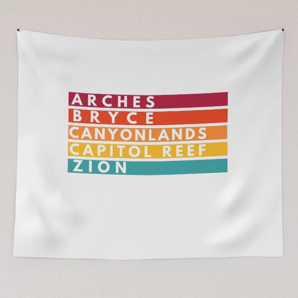 Item preview, Utah Mighty 5 National Parks Arches Bryce Canyonlands Capitol Reef Zion designed and sold by BadLatitude.