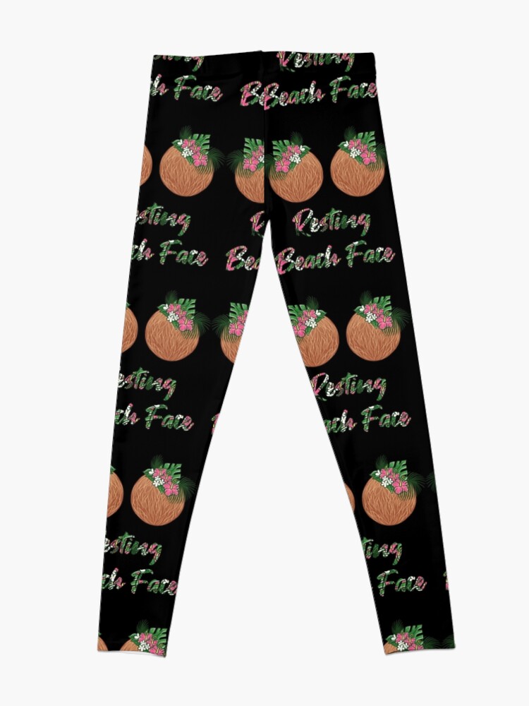 Resting Beach Face Coconut Lover Holiday Beach Vacation Leggings