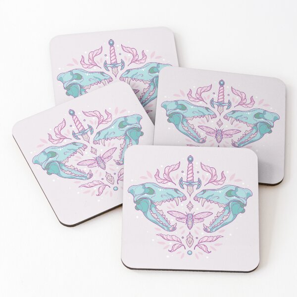 Item preview, Floral Wolf Skull in Pastel designed and sold by VivtheFish.