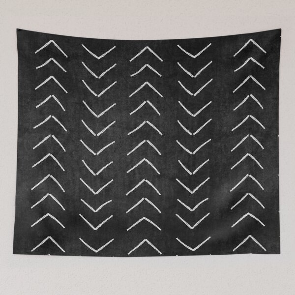 Item preview, African Mud Cloth Boho Arrows Black and White designed and sold by TheCozyCottage.
