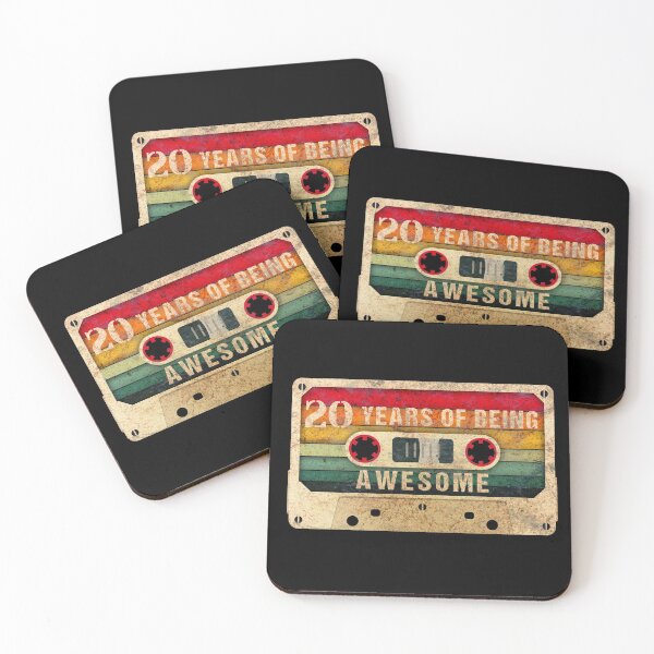 Item preview, 20 Years Of Being Awesome, 80s Retro Video Cassette Mixtape, 20th Birthday Gift designed and sold by GoldenGerrari.