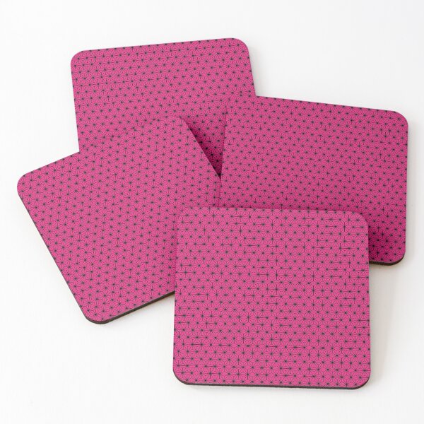 Item preview, Shocking Pink Black Asanoha - Japanese Traditional Pattern designed and sold by KinitaDesign.