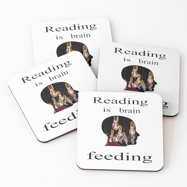 Item preview, reading is brain feeding w designed and sold by CottagePop.