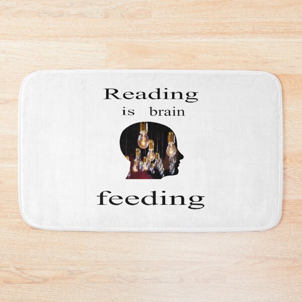 Item preview, reading is brain feeding w designed and sold by CottagePop.
