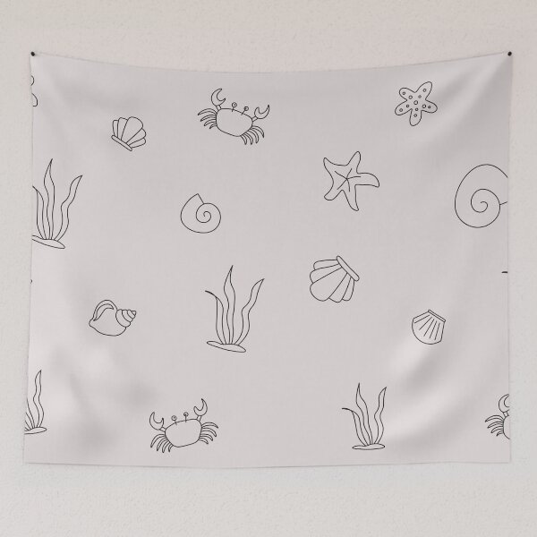 Item preview, Sea Life Black Art Print designed and sold by lineartdesigns.