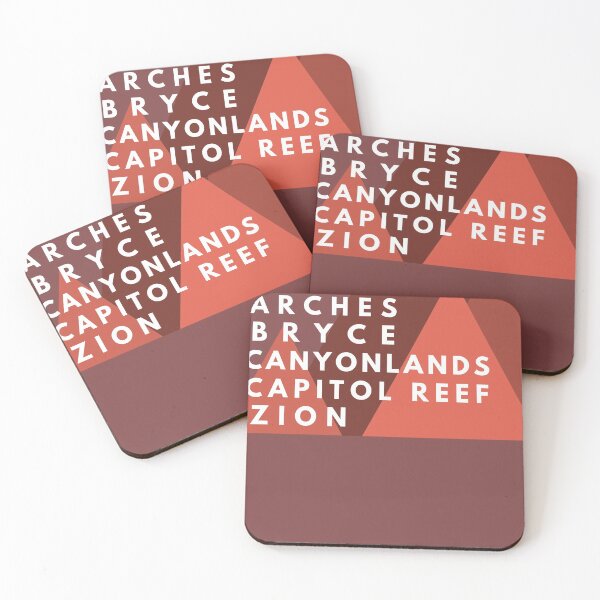 Item preview, Utah Mighty 5 National Parks Arches Bryce Canyonlands Capitol Reef Zion designed and sold by BadLatitude.