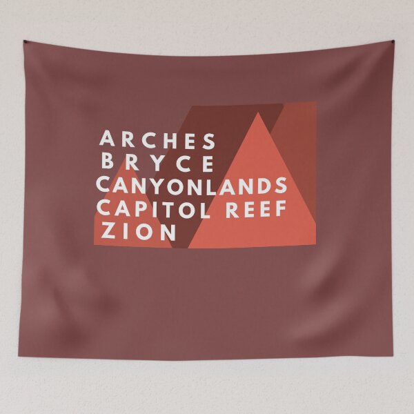 Item preview, Utah Mighty 5 National Parks Arches Bryce Canyonlands Capitol Reef Zion designed and sold by BadLatitude.