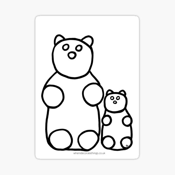 Two gummy bears one big one small Sticker