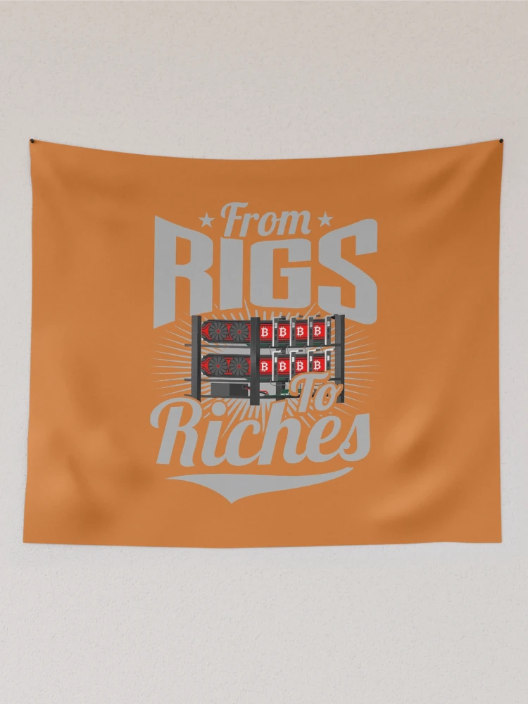 Thumbnail 2 of 3, Tapestry, From Rigs To Riches designed and sold by cryptomining.