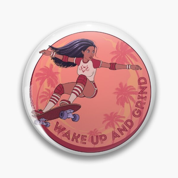 Item preview, Wake Up and Grind Skater Girl Rail Grind designed and sold by FlyingFennec.
