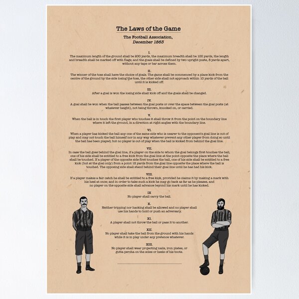 Item preview, The Laws of the Game (1863 Football Rules with Illustration) designed and sold by ThatsNovelGifts.