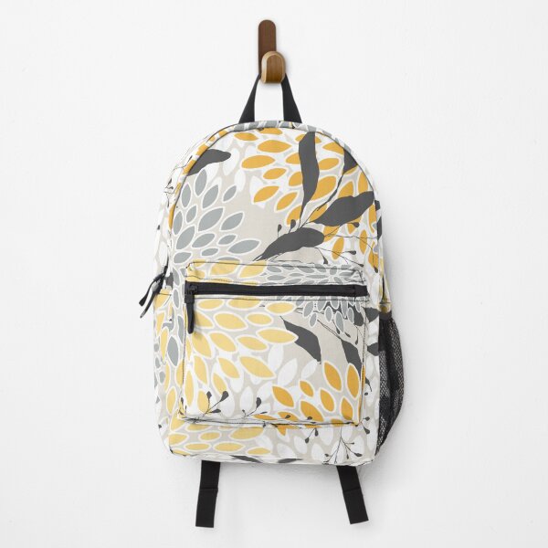 Item preview, Leaves and Blooms, Yellow, Gray, Charcoal designed and sold by meggydesigns.