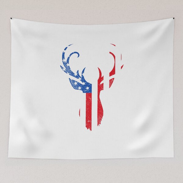 Artikelvorschau, Hirschjagd mit amerikanischer Flagge entworfen und verkauft von omgsavariya.
