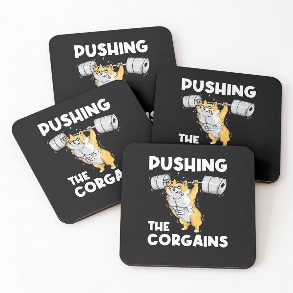 Item preview, Pushing The Corgains Funny Corgi Gym designed and sold by BornDesign.
