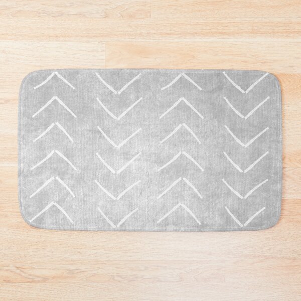 Item preview, African Mud Cloth Boho Arrows White and Light Grey designed and sold by TheCozyCottage.
