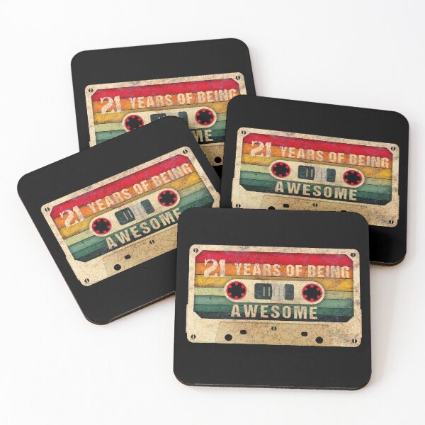 Item preview, 21 Years Of Being Awesome, 80s Retro Video Cassette Mixtape, 21st Birthday Gift designed and sold by GoldenGerrari.