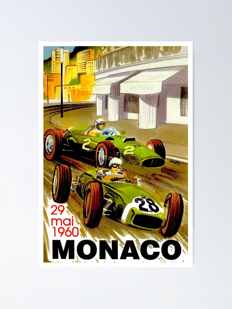Reims Grand Prix Formula 1 1960 Vintage Auto Racing Poster