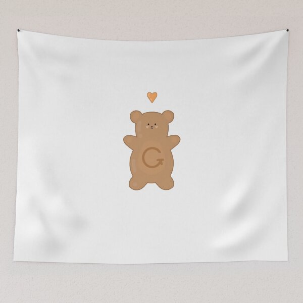Item preview, Initial G Teddy with an orange heart. designed and sold by nightcomets.
