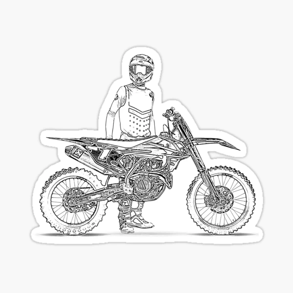 Poster autocollant Motocross rider sur la roue arrière 