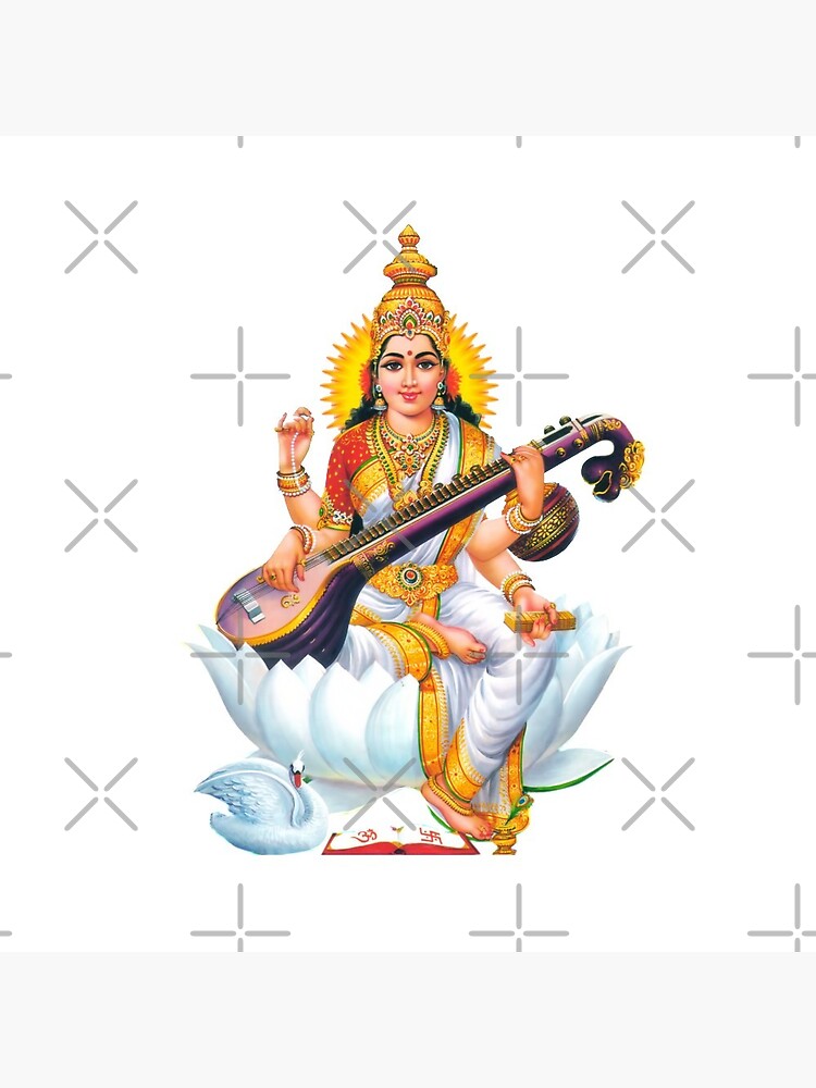 Hindu Goddess Saraswati. Vector hand drawn illustration.