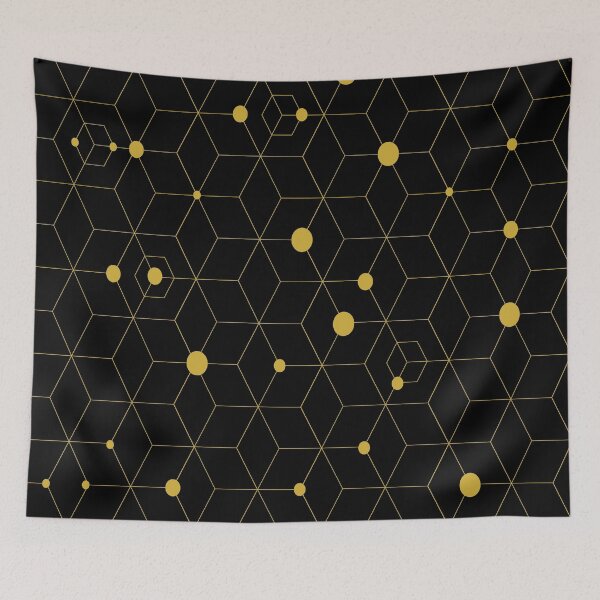 Aperçu de l'œuvre Formes hexagonales à motif doré créée et vendue par AmethystMurad.