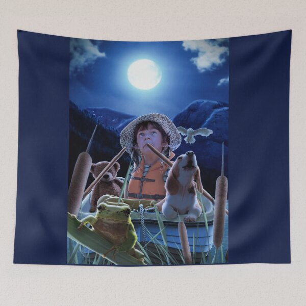 Item preview, Little Girl on Boat Hunting Frogs designed and sold by Sebastien Lachapelle.