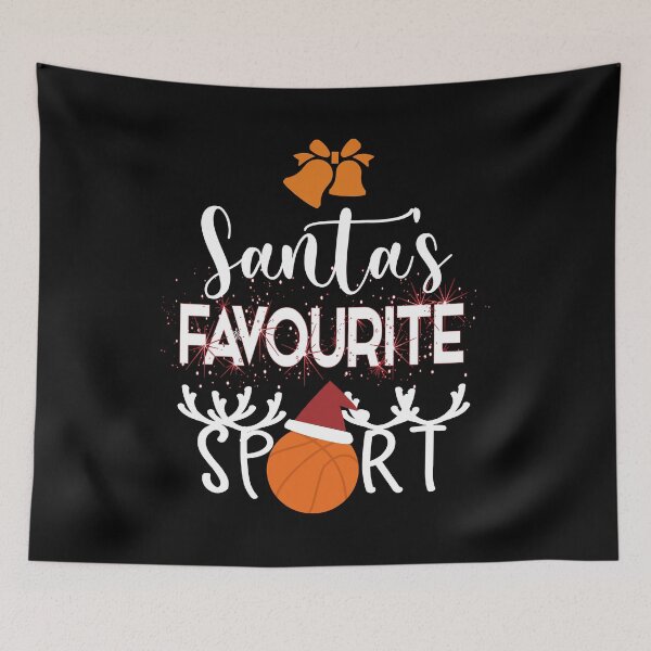 Item preview,  Santa's Favourite Sport, Basketball Player Match Ball Basketball Shooter ,Cute Manimalist Basketball With Christmas Ornaments ,Cute Christmas Gift For Basketball Players designed and sold by Rassitni.