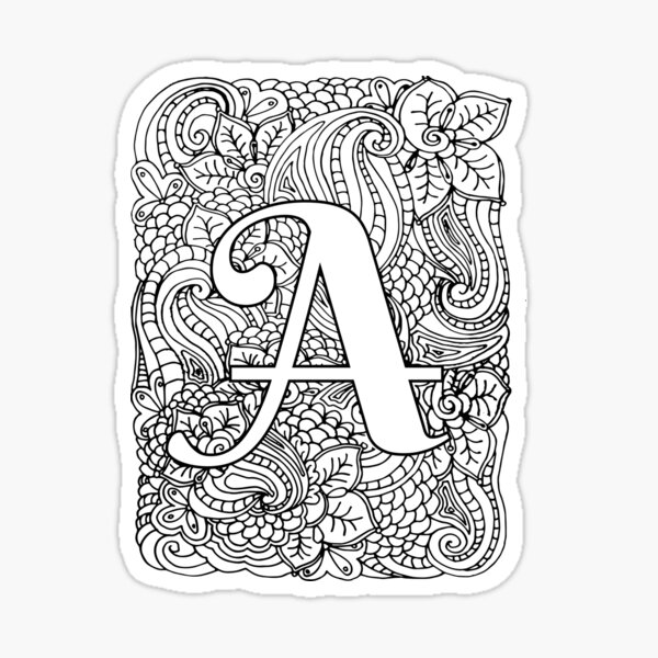 Adultish Coloring Book Letters Sticker for Sale by awkwarddesignco