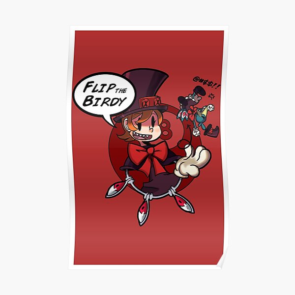 Skullgirlspeacock Flip The Birdie Poster For Sale By Visualdiscord Redbubble 