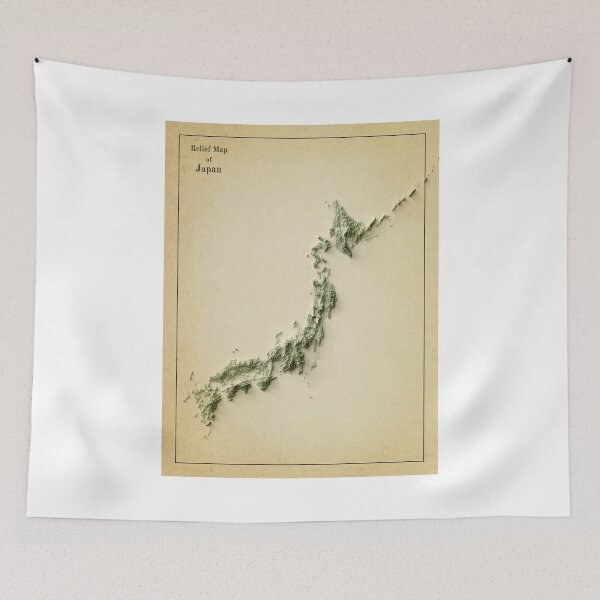 Item preview, Relief Map of Japan 3D digitally-rendered designed and sold by ThinkAboutMaps.