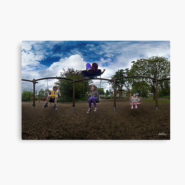 3 Kids on a Swing Canvas Print