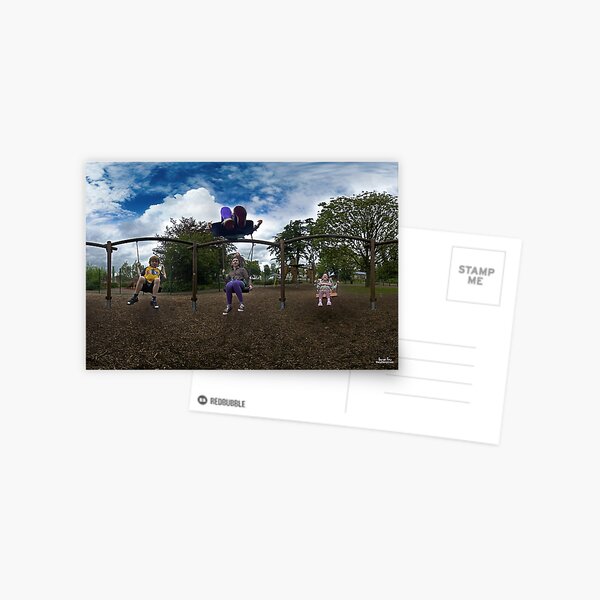 3 Kids on a Swing Postcard